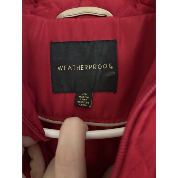 Weatherproof Women's Red LG Quilted Chore Jacket Coat Adjustable Waist Farm Barn - Picture 8 of 9